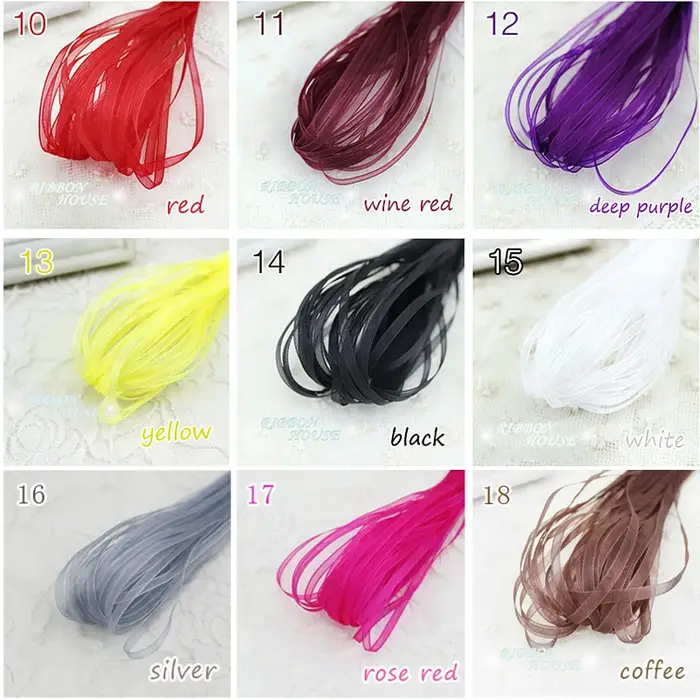 (40 mètres/lot) Rubans en organza de 3 mm
