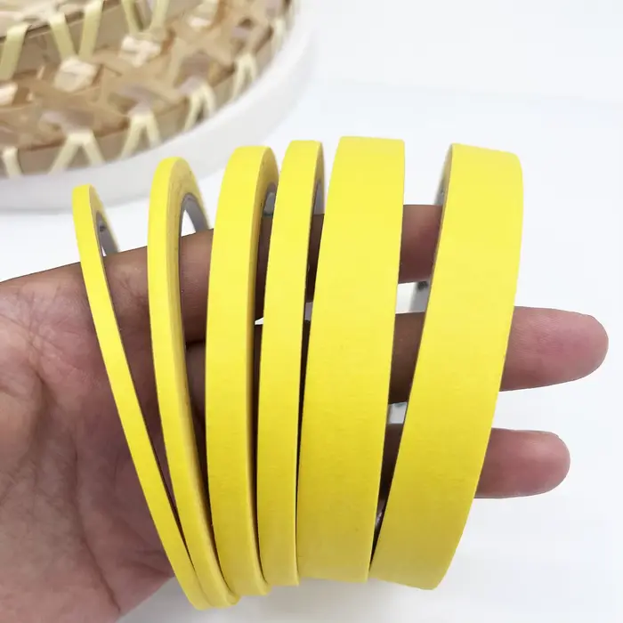 Ruban en papier jaune de 3 tailles-3/6 rouleaux artistiques pour le masquage de peinture en aérosol