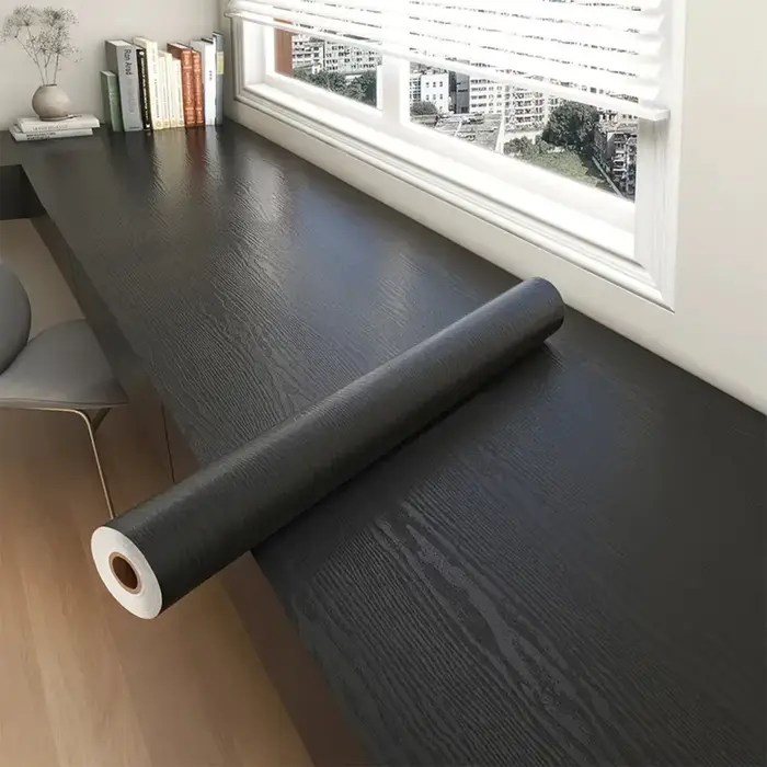 Rouleau de papier peint adhésif avec 5 mètres, autocollant imperméable en Grain de bois, pour garde-