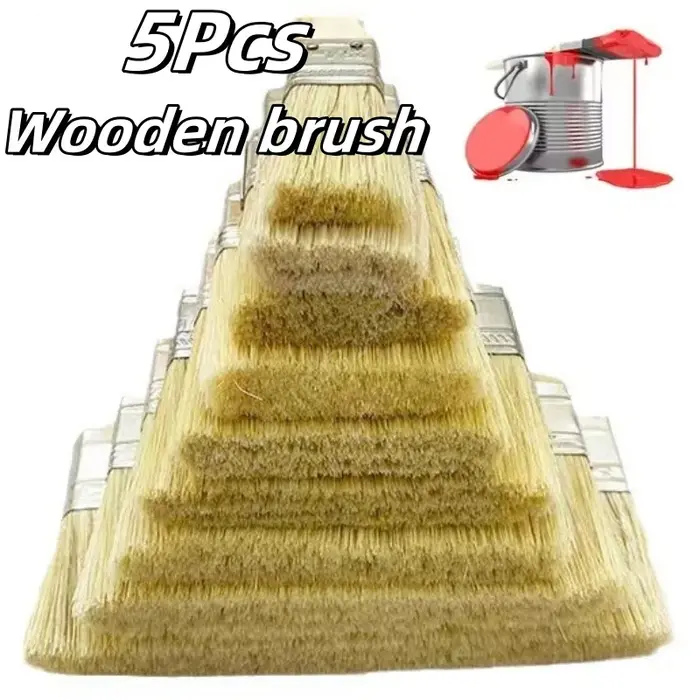 Lot de 5 pinceaux de peinture de qualité supérieure avec manche en bois