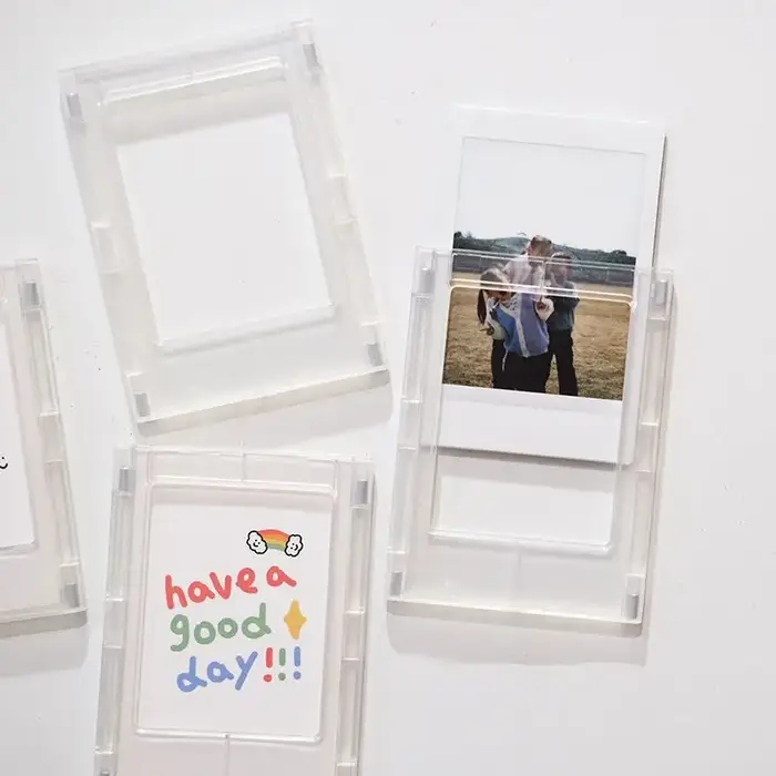 Cadre Photo de Testeur Minimaliste de 3 Pouces, avec Carte Acrylique Transparente Magnétique, Adapté