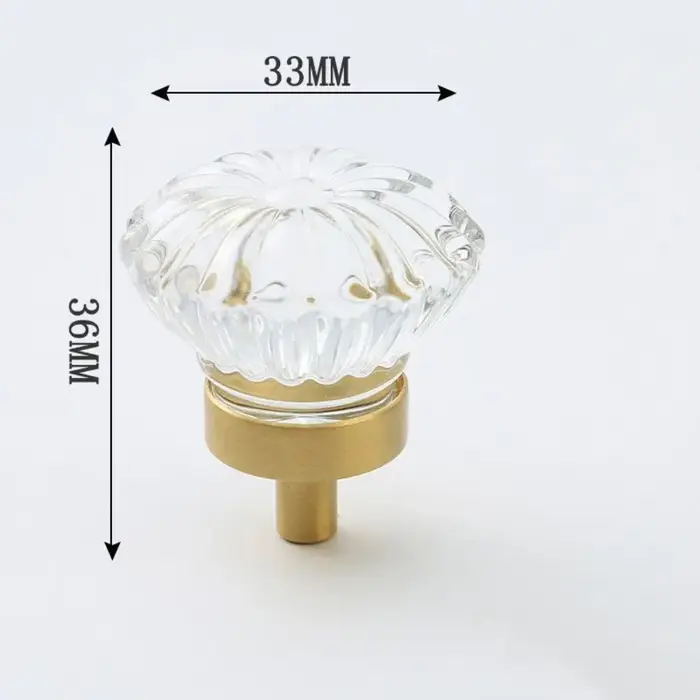 Poignée de meuble en verre cristal Champagne/Transparent