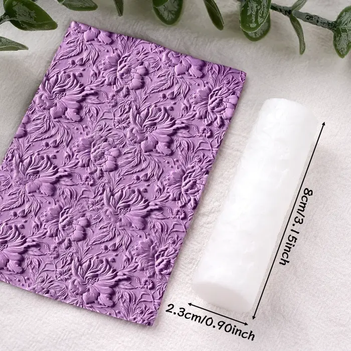 Rouleau de Texture florale Vintage en plastique Durable, rouleau de Texture florale Vintage pour mot