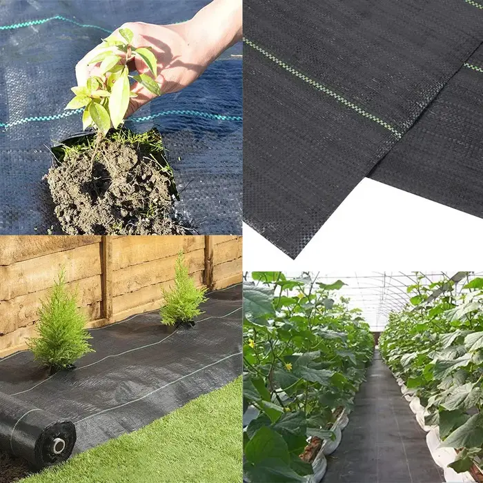 Toile de paillage robuste pour jardins extérieurs – Tissu non tissé anti-mauvaises herbes – Rouleau