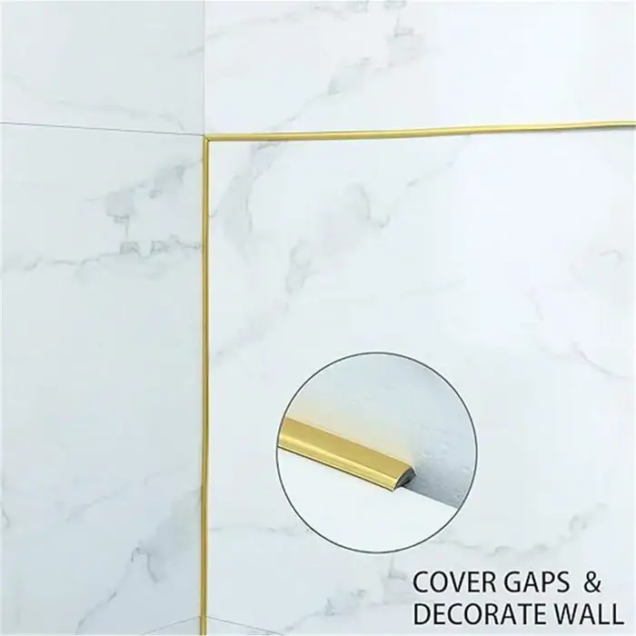 Autocollant mural de ligne de décoration en PVC doré