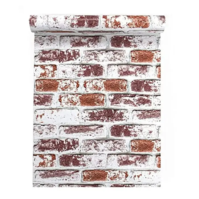 Papier peint rustique peint en brique rouge, papier de Contact en brique, papier peint auto-adhésif 