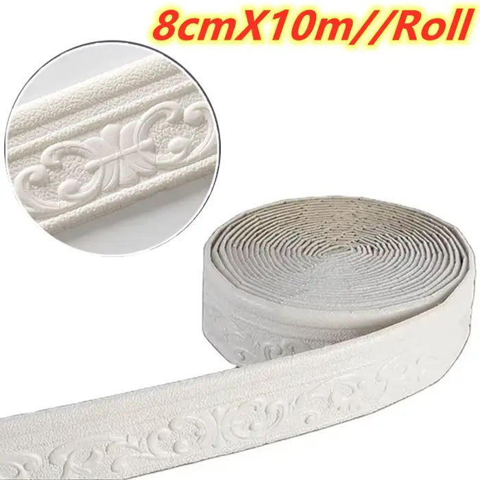 Bordure murale 3D autocollante imperméable de 10 m/rouleau pour plinthe, idéale pour la décoration i