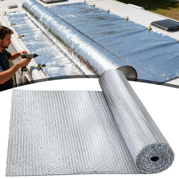 Bâche isolante thermique imperméable à bulles, double réflexion, pour toit de camping-car, porte de garage, camion