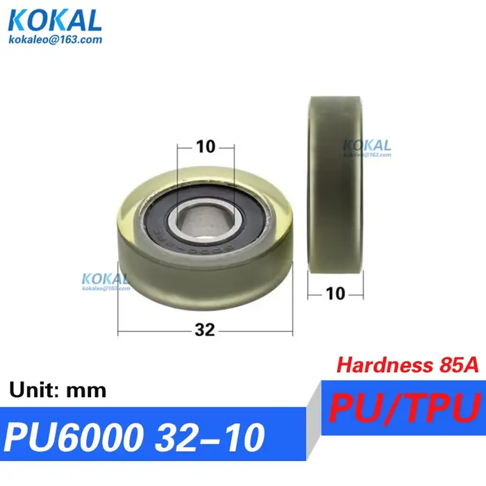 [PUd10] 4/10 pièces TPU 6200RS 6000RS roulement rouleau roue ID 10mm guide porte coulissante plaque type PU poulie