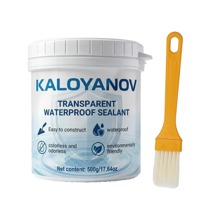Scellant transparent imperméable 500g avec pinceau pour la réparation des fuites dans la salle de bain