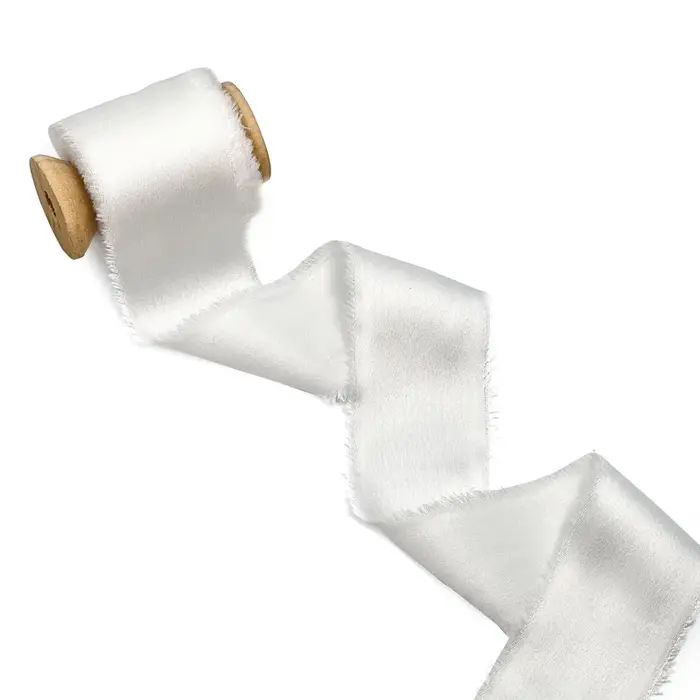 InjSatin-Rouleau de ruban en bois effiloché fait à la main, 3 rouleaux, pour emballage cadeau, pour