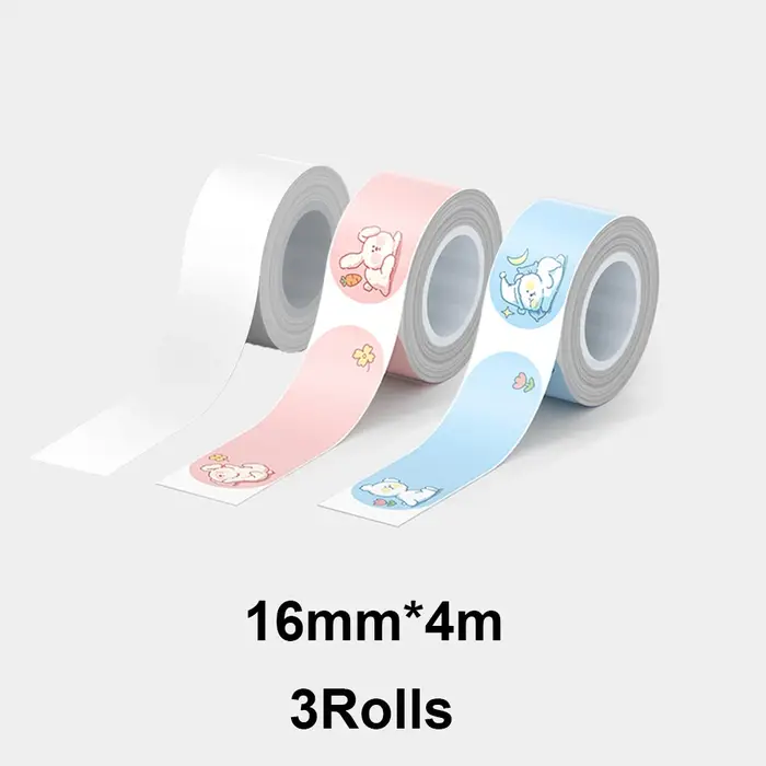 3 rouleaux 16mm * 4m 12mm * 35mm ruban d'étiquettes pour MakeID L1 L1-A étiqueteuse impression sans encre bricolage