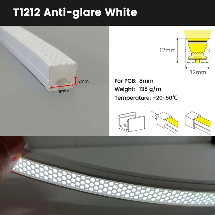 Bande lumineuse LED diffuseur Tube néon Anti-éblouissement IP67 étanche Flexible T1212 T1616 noir blanc pour 2835 5050 RGB 8mm-12mm lumière