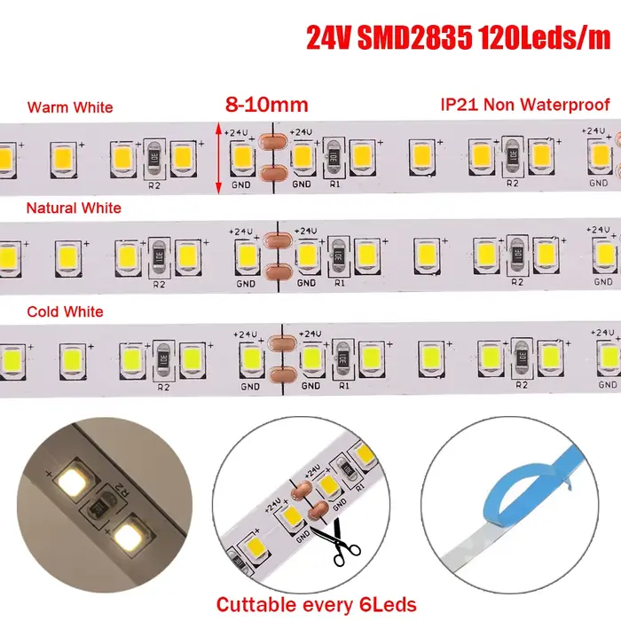 Bande LED SMD2835 12V 24V 5m 10m 15m 20m