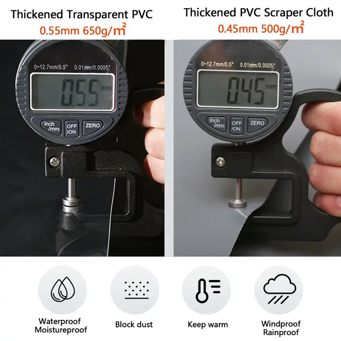 Bâche en PVC transparente imperméable avec œillets