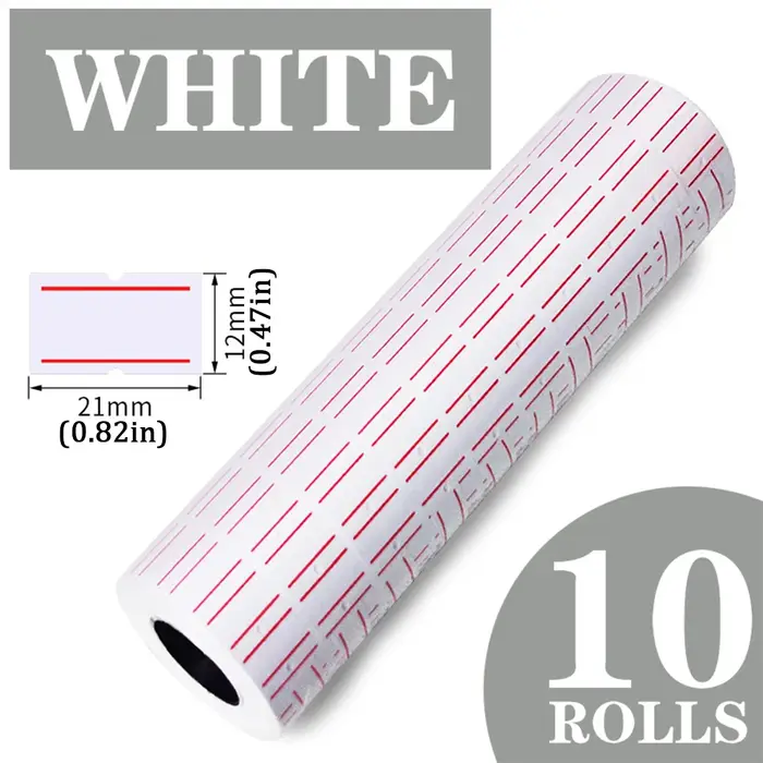10 rouleaux d'étiquettes de prix à ligne unique