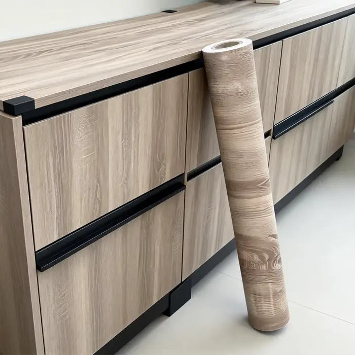 Film adhésif imperméable et anti-humidité pour cuisine en bois