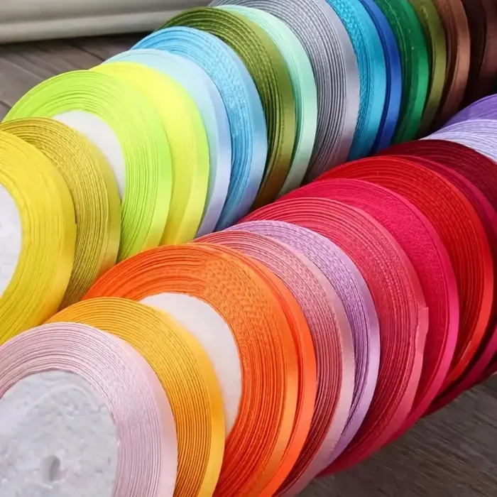 Ruban en satin de soie de 25 yards et 6 mm pour artisanat