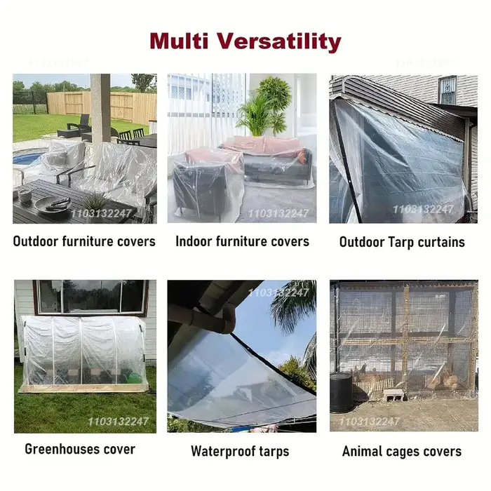 Bâche transparente en tissu d'ombrage imperméable à la pluie
