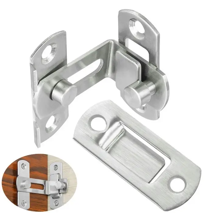 Serrure de porte garde loquet boulon 90 degrés en acier inoxydable bascule