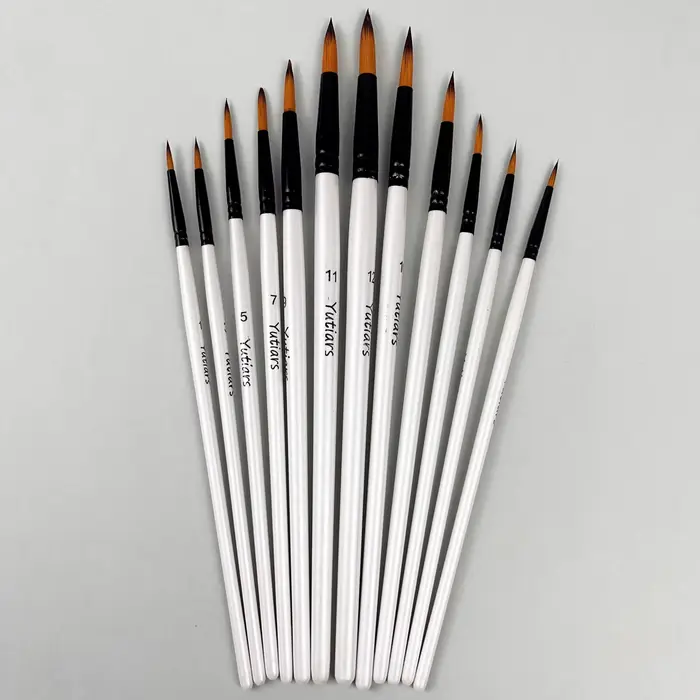 Ensemble de pinceaux de peinture acrylique, 12 pinceaux d'artiste professionnels pour peinture à l'h