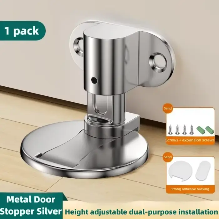 Butée de porte en acier inoxydable sans perforation, butée de porte magnétique forte anti-choc, buté