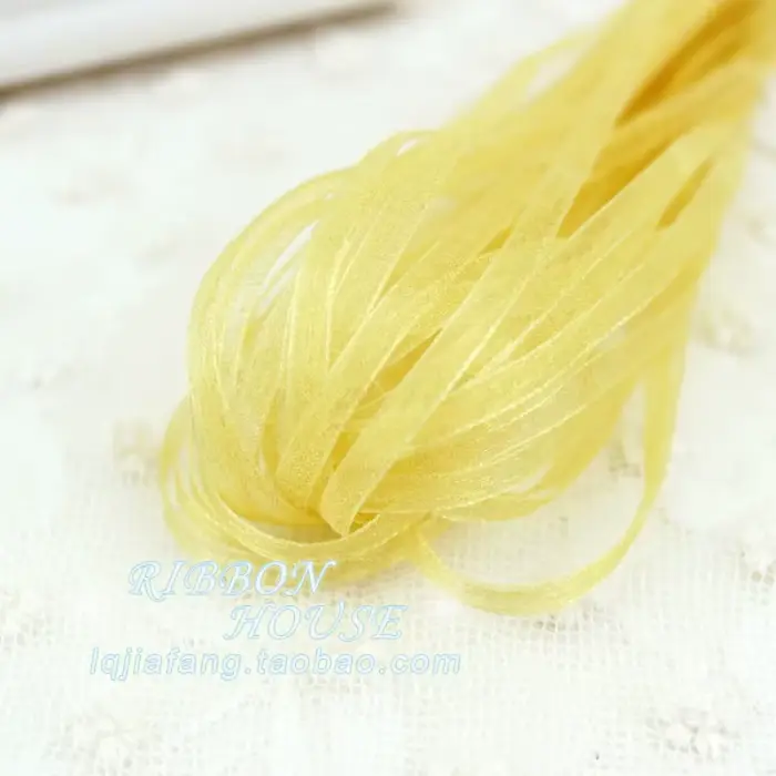 Vente (10 mètres) ruban en mousseline de soie Organza de 6mm de largeur