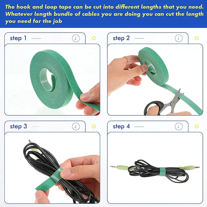 5 M/rouleau 10/15/20/25/30/50mm ruban de fixation réutilisable attaches de câble Double face crochet rouleau