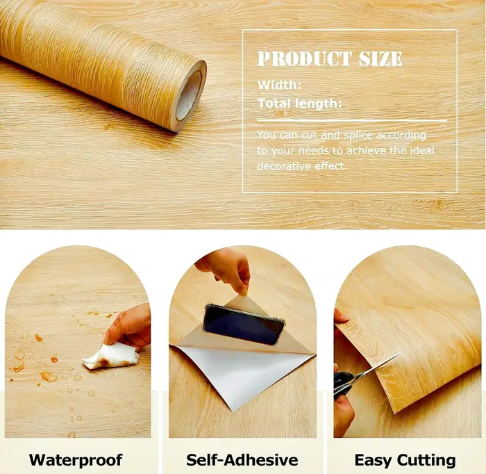 Rouleau de papier peint auto-adhésif imperméable en PVC