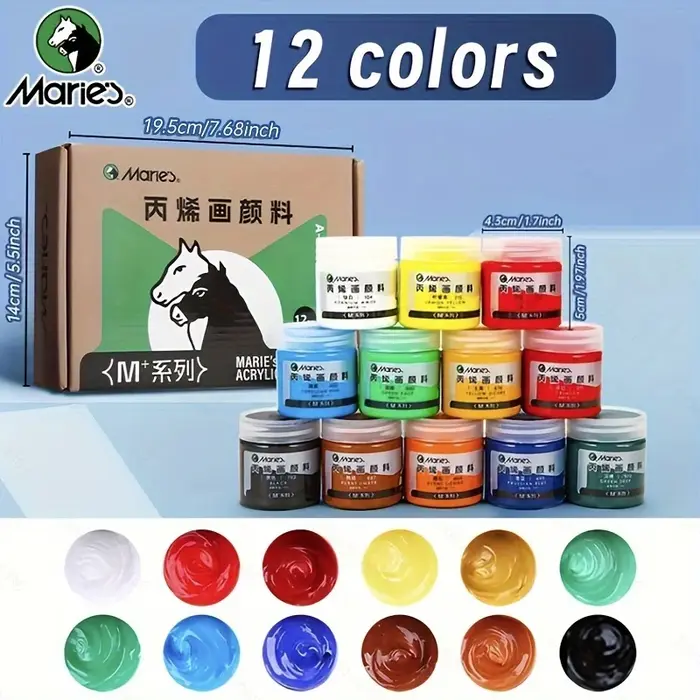 Marie's – ensemble de peinture acrylique 12 couleurs