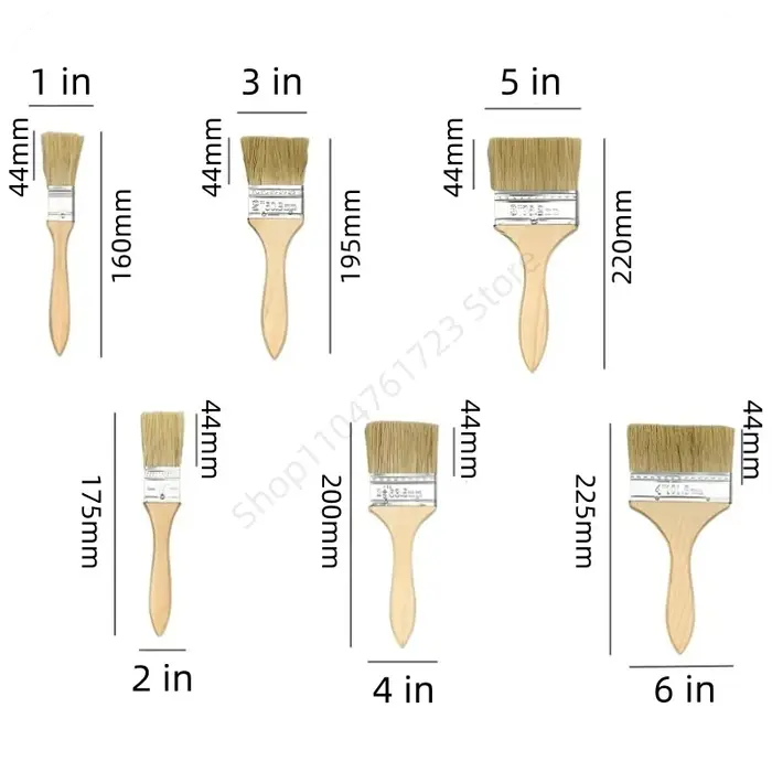 Lot de 5 pinceaux de peinture de qualité supérieure avec manche en bois