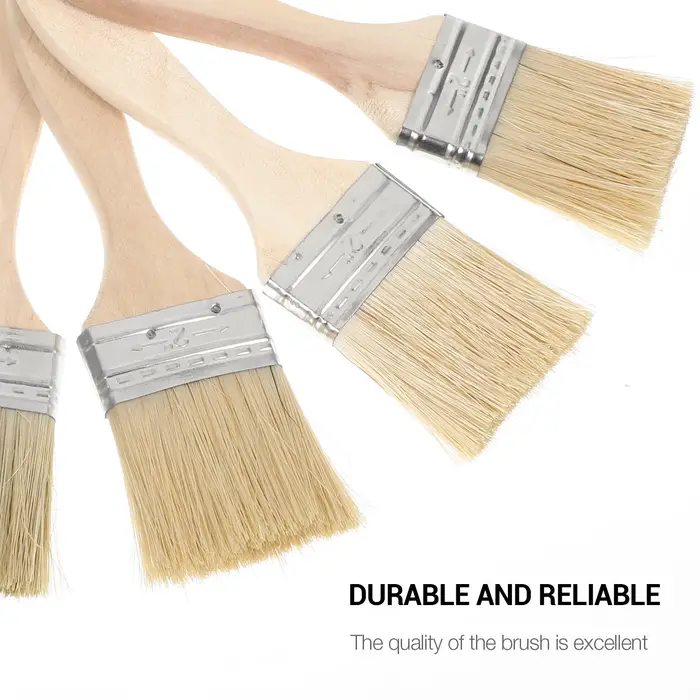 Pinceaux à peinture pour mur, 10 pièces, jointure pour maçonnerie, soie mélangée épaisse, manche en bois de fibres fines, réutilisables et durables pour l'huile et l'aquarelle