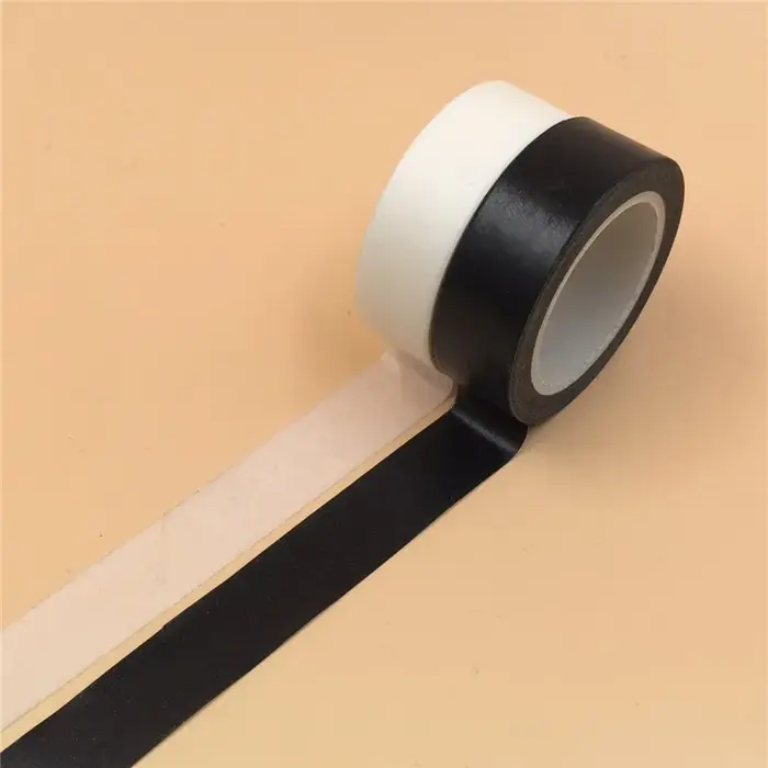 1 rouleau de ruban adhésif Washi blanc et noir