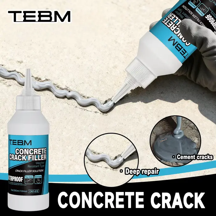 Mastic à base d'eau pour fissures de béton : auto-nivelant
