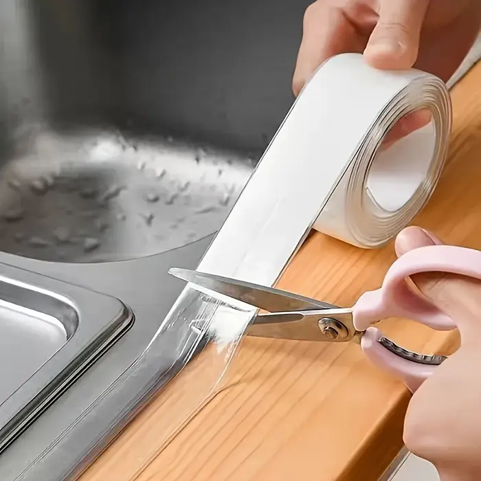 Ruban d'étanchéité transparent imperméable de 10 m | Idéal pour les comptoirs de cuisine et de salle de bain