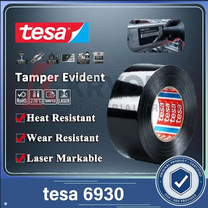 Ruban gravable au laser tesa 6930, destructible, inviolable, résistant à la chaleur, pour plaque sig