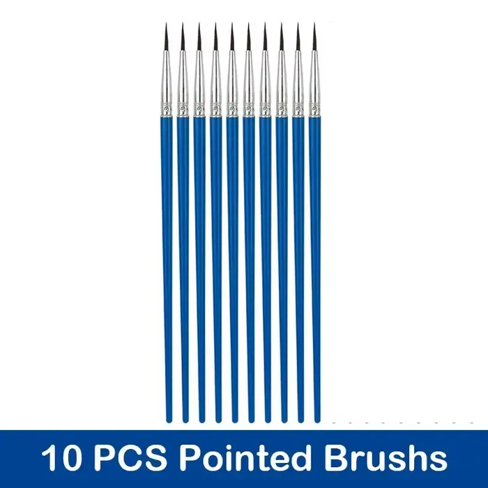 Ensemble de pinceaux de peinture, 10/20/50 pièces, cheveux plats ronds, en Nylon, stylo pour huile, 