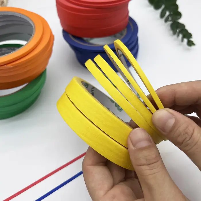 Ruban en papier jaune de 3 tailles-3/6 rouleaux artistiques pour le masquage de peinture en aérosol