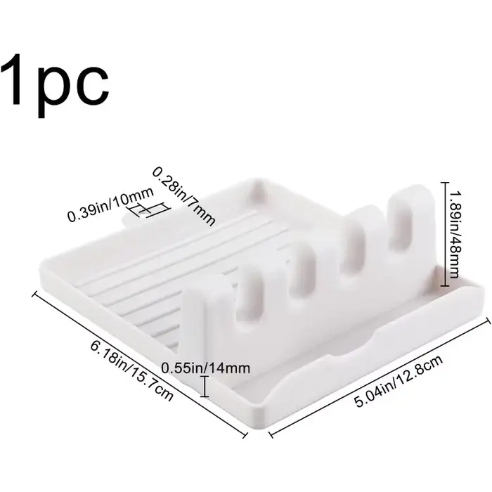 Support de repose-pinceau en plastique blanc, 4 fentes, pour peintures, pinceaux, plateau d'égouttem