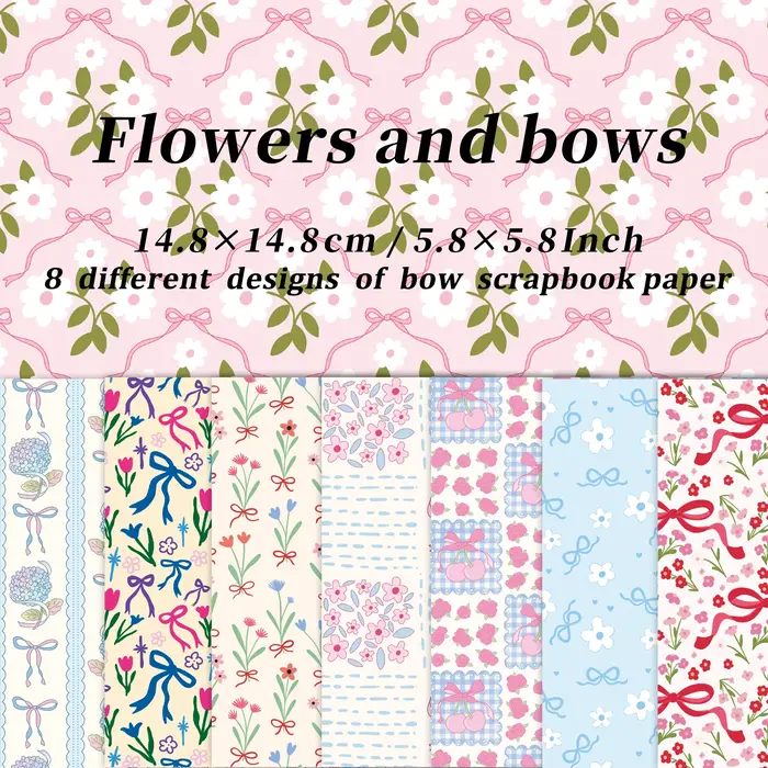 Ruban à nœud et papier artisanal décoratif Floral