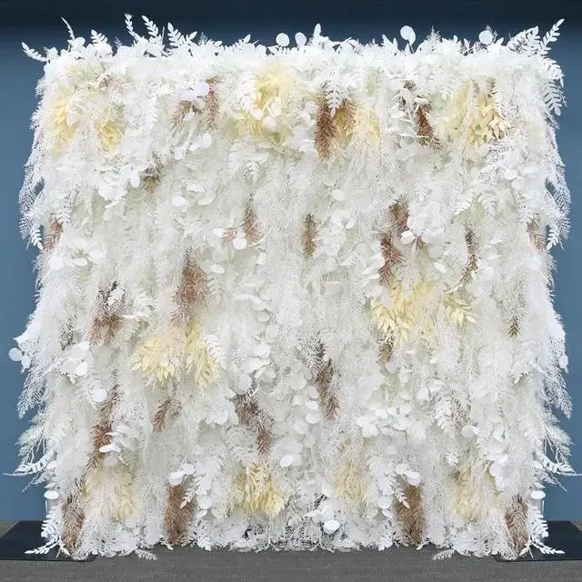 HMEOT H8055 Mur de fleurs artificielles en tissu enroulable