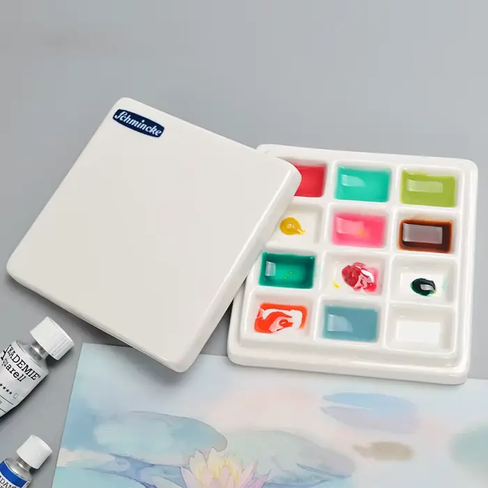 Palette de Peinture Multifonctionnelle en Céramique avec Couvercle