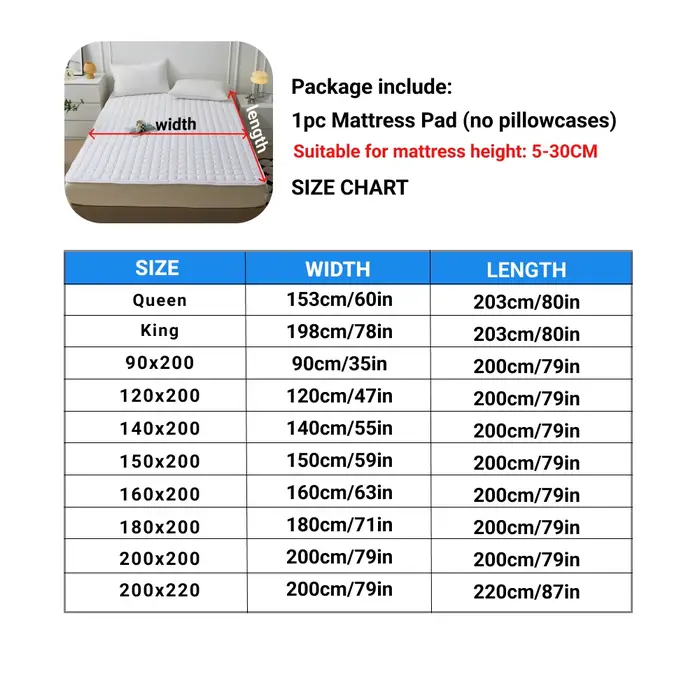 Protège-matelas Matelassé Imperméable, Juste Épaisse et Respirante pour Lit Simple ou Double