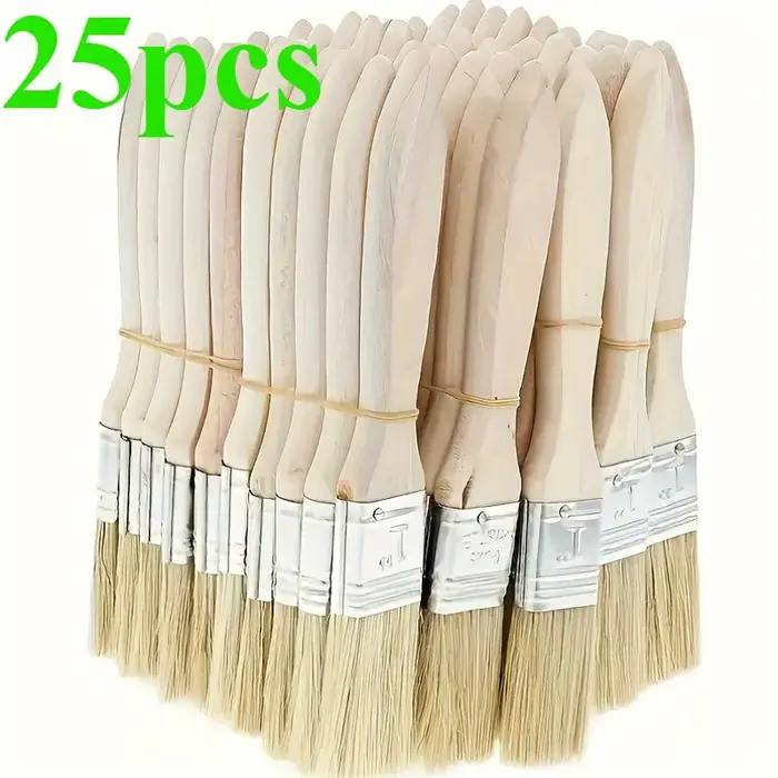 Ensemble de 25 pinceaux de 1 pouce avec manche en bois