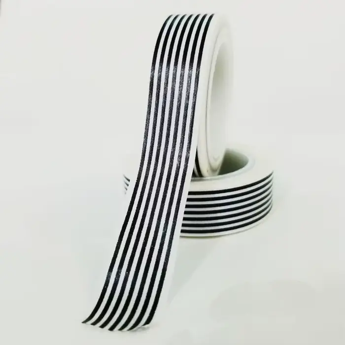 1 rouleau de ruban adhésif japonais Washi noir et blanc, ruban décoratif pour bricolage, scrapbookin