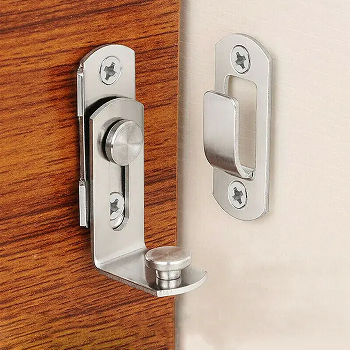 Serrure de porte garde loquet boulon 90 degrés en acier inoxydable bascule