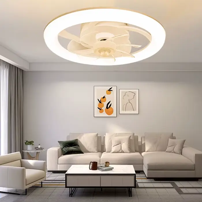 Nouveau ventilateur de plafond lumière salon, chambre moderne et Simple maison télécommande intellig
