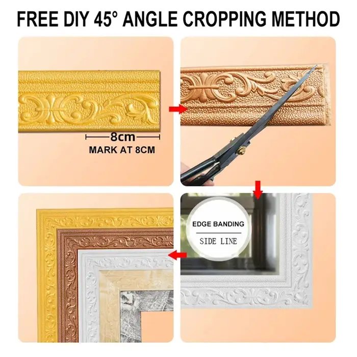 Bordure murale 3D autocollante imperméable de 10 m/rouleau pour plinthe