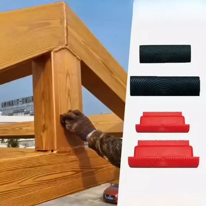 Kit d'outils de texture en bois de caoutchouc pour peinture DIY