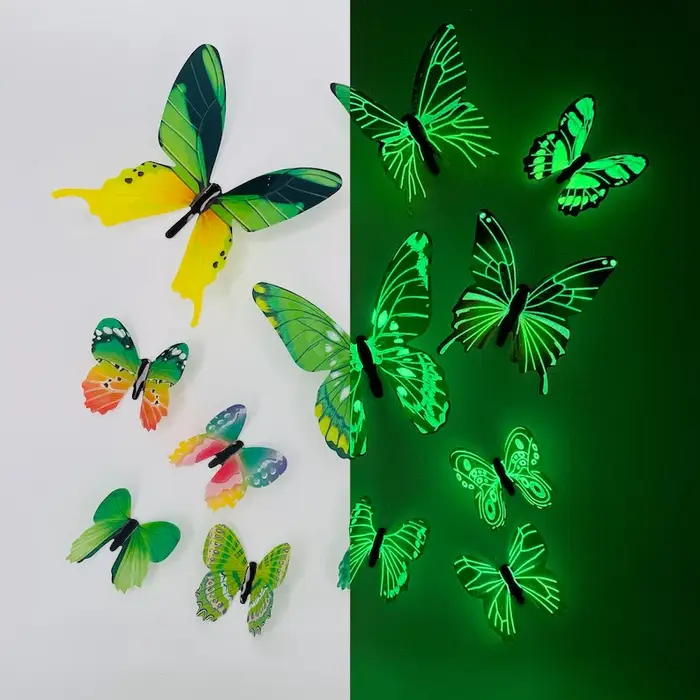 Autocollant mural créatif papillon lumineux 3D